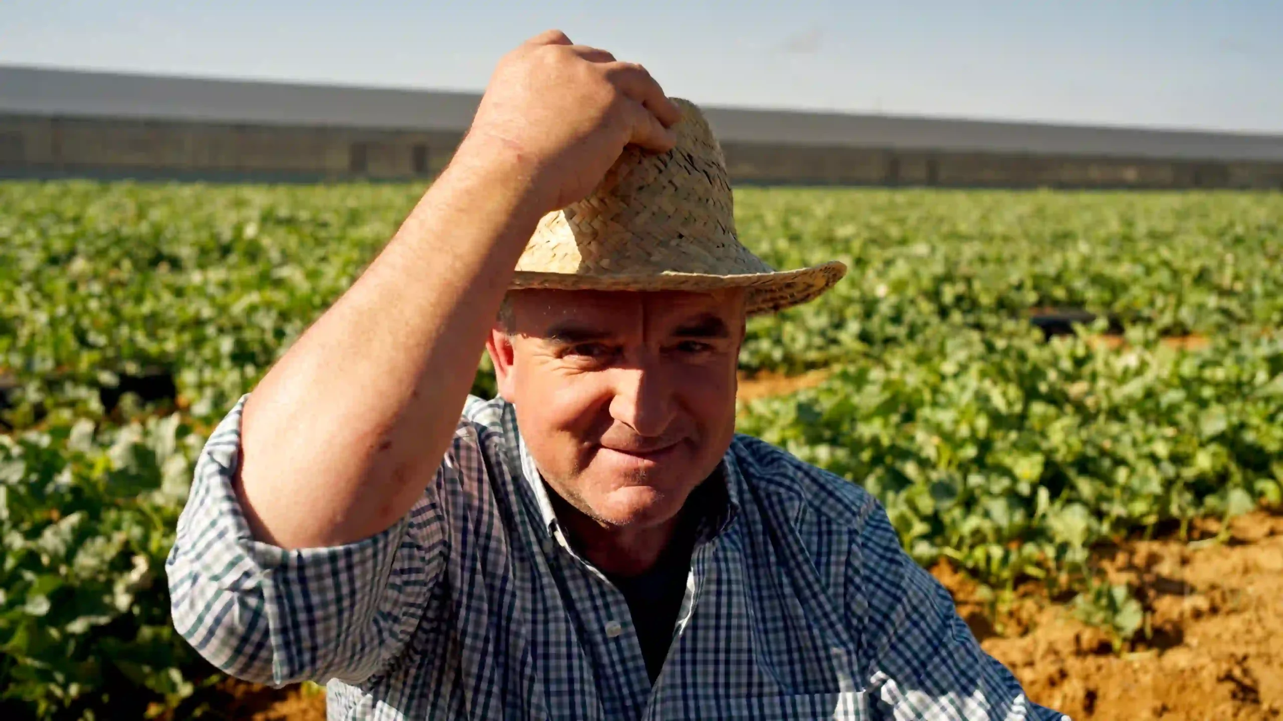 Agricultor local frente a un cultivo